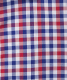Richard Red & Navy Check Classic Fit Men's Business Shirt with Pocket